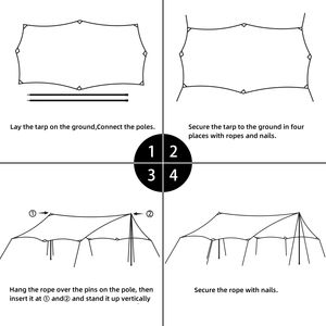 Carpa de Camping y Picnic Ultraligera, Grande, <span class=keywords><strong>para</strong></span> Exteriores, Impermeable y Resistente al Viento, Toldo, Lona - Product Image 5