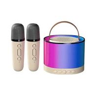 Sistema de Cine en Casa K52 con Karaoke Inalámbrico para Altavoces, Combo de 8W con LED RGB, Funciona con Batería para Cantar, Edición para el Hogar