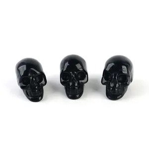 High Quality Gemstone Crafts Fengshui Black Obsidian Skulls Crystal Skulls For Gifts