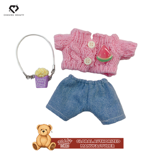 Teddy ISLAND Vêtements de poupée de mode, jouet en peluche, 14-17 cm, motif dessin animé coloré, sac <span class=keywords><strong>à</strong></span> dos ours en peluche, pour habillage ludique, sous licence mondiale - Product Image 3