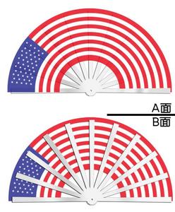 Customized Big Folding Bamboo Flag Hand Fan Fabric Personalized Hand Fan - Product Image 4