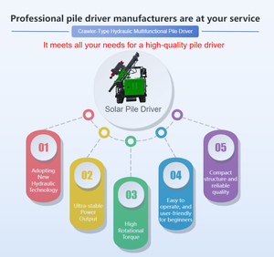 Pile driver solaire sur chenilles CE/ISO TZ585, conception légère, exporté vers le Moyen-Orient, l'Asie du Sud-Est et l'Afrique pour les centrales photovoltaïques - Product Image 6