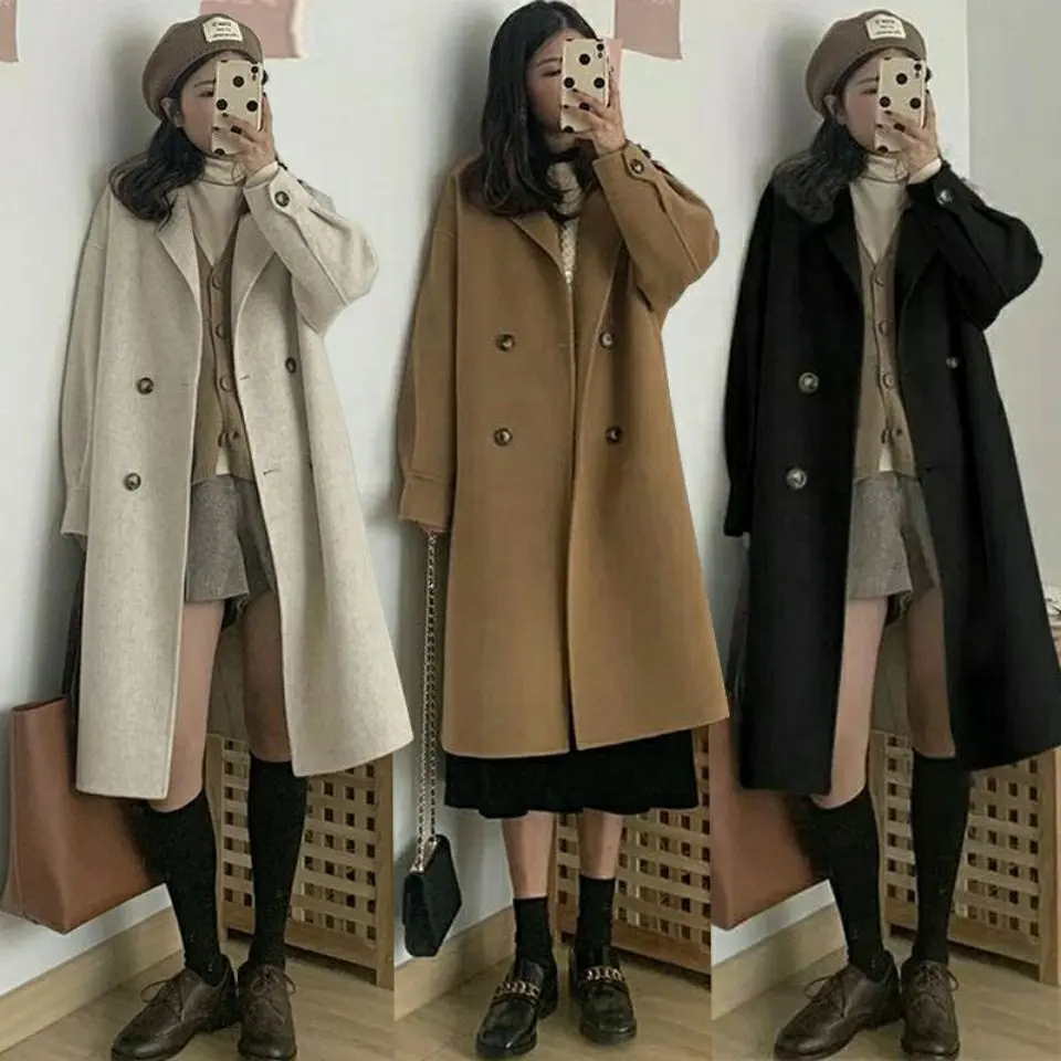Prettygarden Dames 2023 Mode Winter Trenchcoats Revers Knoop Down Peacoat Ceinted Outwear Casual Jacks