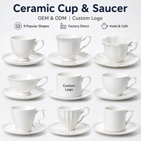 Ensemble tasse et soucoupe en grès avec logo personnalisé, OEM ODM, vente en gros, tasse à café et à thé en céramique, vaisselle pour hôtel et café, fournisseur direct d'usine, en vrac
