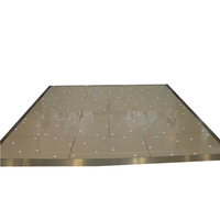 Piste de danse LED étoilée blanche de 20 pieds x 20 pieds avec arrière-plan pour la décoration de scène de mariage