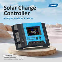 Sun Power Auto 12V 24V Régulateur de batterie 30A 40A PWM Système d'énergie solaire Contrôleur de charge tout écran LCD couleur 1040W Max