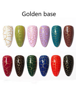 Nouvelle arrivée 2022, vernis à ongles en gel effet craquelé épais, effet craquelé, avec base blanche, effet argenté et doré - Product Image 3