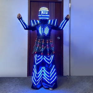 Disfraz de Robot con <span class=keywords><strong>Zancos</strong></span> y Luces LED para <span class=keywords><strong>Mujer</strong></span> | Traje con Casco Luminoso para Halloween, Cosplay, Escenario, DJ, Discoteca y Fiestas - Product Image 3