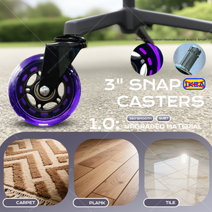 3 Inch Silent <span class=keywords><strong>Swivel</strong></span> <span class=keywords><strong>PU</strong></span> Furniture <span class=keywords><strong>Caster</strong></span> <span class=keywords><strong>Wheel</strong></span> 360 Graus Giratória para Escritório Cadeira e Mesa Adequado para Gaming Chair - Product Image 6