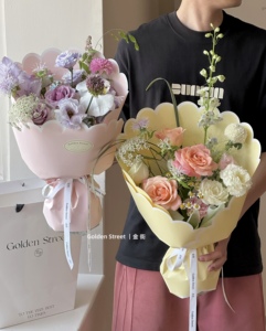 Ngày Valentine Mới Màu Hồng Tình Yêu Quà Tặng Bao Bì Kraft Giấy Phong Cách Mô Hình Bao Bì Hoa Giấy Bán Buôn Các Nhà Sản Xuất - Product Image 3