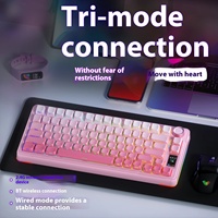 Teclado Mecánico Inalámbrico S75Pro Tri-Modo RGB Hot Swap 2.4Ghz USB-C con Perilla Personalizable, Accesorios para Gamers, Juegos de Escritorio