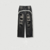 Pantalon denim personnalisé de haute qualité Baggy Casual Loose Fashion New Vintage Jeans Distressed Pantalons pour hommes Pantalons à jambes droites