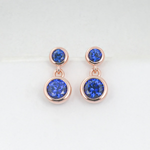 925 silver rose gold sapphire <b>earrings</b> pendant <b>earrings</b> - Product Image 1