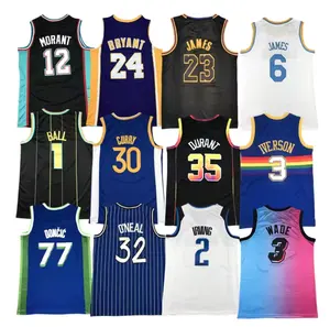 New Wholesale Ja Morant 12 Bryant 24 James 23 6 LaMelo Ball 1 Steph Curry 30 Kevin Durant 35 Stitch Basketball Jerseys For Men