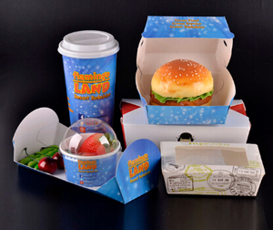 食品グレード 紙製ハンバーガーボックス 使い捨て 包装容器 - Product Image 4