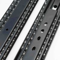 Correderas telescópicas de extensión total de 53 mm de alta resistencia con rodamientos de bolas de 90 kg para cajones de RV, caravanas, furgonetas y gabinetes marinos, con bloqueo, color negro.