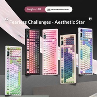 Teclado de Membrana Inalámbrico Ergonómico Langtu L98 con Tres Modos RGB para Juegos y Oficina, Silencioso para Laptop