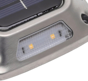 Lampe solaire au sol en acier inoxydable, 8 LED, blanc chaud, étanche, minimaliste, décoration de jardin extérieur, patio - Product Image 2