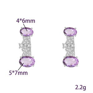 Wholesale 925 Silver Gold Plated Gemstone Stud Earrings Oval Cut Natural <b>Stone</b> Women's Daily Wear Jewelry for Gift - Product Image 6