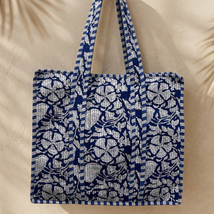 Sacs fourre-tout matelassés en coton imprimé à la main, style campagne française, grande capacité, multifonctionnels, pour aliments et bijoux - Product Image 2