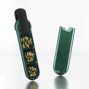 Boîte à pilules de voyage en ABS et silicone, design étanche, couleurs personnalisées, utilisation quotidienne, élégante, format de poche, 3 compartiments séparés, usage quotidien - Product Image 1