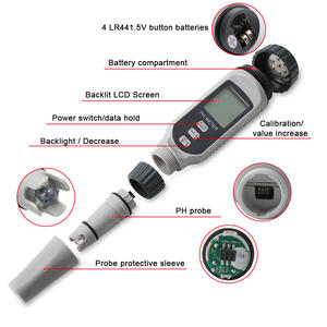 दोहरी रंग डिजिटल एलसीडी डिस्प्ले 2 in1 पीएच/तापमान पीएच मीटर - Product Image 5