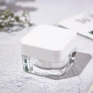 Luxury Acrylic Square Shape 15g Eyecream Cosmetic Cream Jar 30g Essence 50g Face Cream Jar Empty Cosmetic Container Packaging