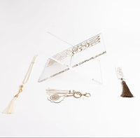 Support de Coran en acrylique transparent avec calligraphie arabe dorée personnalisée |   Support pliable en Lucite pour le Coran (Rehal)
