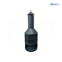 Grande cheminée de style chiminea robuste avec écran en maille et base pour bois de chauffage, pour foyer extérieur en fer pour patio, jardin et camping