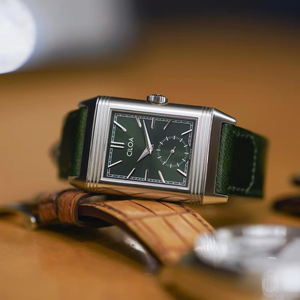 Montre à quartz CILOA avec cadran rectangulaire, affichage de la date, bracelet en cuir, style habillé - Product Image 1