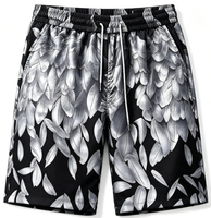 Shorts de bain pour hommes à imprimé plumes, 4 couleurs, noir, or/vert menthe, décontractés, séchage rapide, shorts de plage pour couple
