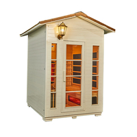 Sauna infrarouge en bois de chanvre traditionnel pour 2 personnes, bon marché pour l'extérieur avec poêle