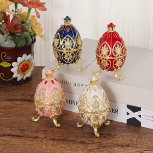 <span class=keywords><strong>Fabergé</strong></span> <span class=keywords><strong>oeuf</strong></span> <span class=keywords><strong>Style</strong></span> bibelot boîte émaillé boîte à bijoux Unique décoratif boîte en métal classique ornements cadeau pour la décoration intérieure - Product Image 3