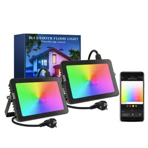 ワイヤレスコントロールrgbw色を変更するledフラッドライト屋外電話appスマート制御rgb ledガーデンライト