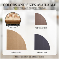 Tapis de cuisine transfrontalier demi-cercle en polyester antidérapant, absorbant l'huile, résistant à l'eau et aux taches, en forme d'éventail, couleur unie