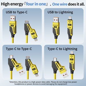 สายชาร์จเร็วแบบยืดหดได้ 65W รุ่นสปริง 4-in-1 /<span class=keywords><strong>USB</strong></span>/หัวต่อ Type-C ที่ใช้งานร่วมกันได้ - Product Image 3