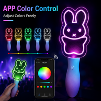 Bâton lumineux LED en acrylique plastique personnalisé, 15 couleurs, contrôle DMX512 par application, changement de couleur, impression de logo sur la poignée, portable, OEM