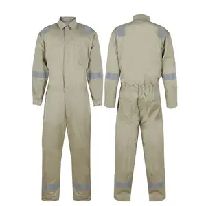 Nomex Hi VIS สีแดงทนต่อการเกิดเปลวไฟทั้งหมดพร้อมเทปสะท้อนแสงสารหน่วงไฟ