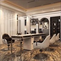 Miroir de coiffure portable moderne avec éclairage LED, meuble de coupe en verre, miroir intégré simple et double face, table de coiffure