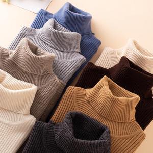Pull en tricot à col haut pour femme, coupe ajustée, en laine épaisse, couche de base, automne-hiver, manches classiques, tailles S, M, L, XL, XXL - Product Image 1