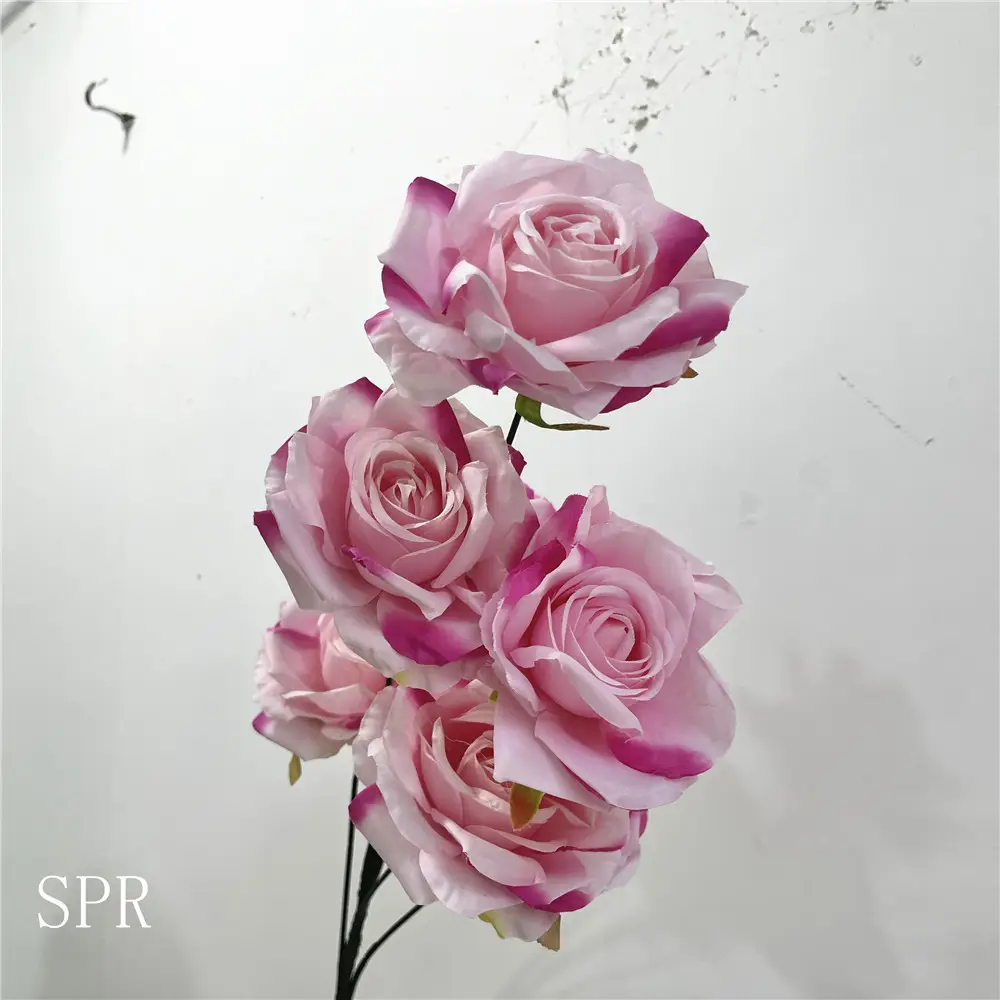 قماش SPR بلاستيك حرير صناعي حبيبة ورد فرع زهور ترتيب الزهور للمناسبات زينة الزفاف