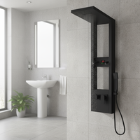 Vaguel Vente flash Luxe Vente chaude Panneaux de douche à cascade en acier inoxydable à LED pour salle de bain à montage mural