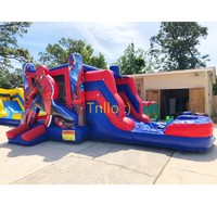 Château plein d'entrain gonflable Offre Spéciale prix d'usine videur gonflable et toboggan combiné pour la location de fête