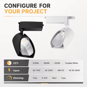 Projecteur LED Commercial sur Rail, Lampe de Plafond Orientable pour Système de Rail, Idéale pour l'Éclairage Intérieur des Boutiques, Showrooms et Hôtels - Product Image 6