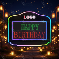 Enseigne lumineuse LED personnalisée Joyeux anniversaire |   Affichage lumineux de logo de style casino pour théâtre