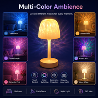Lampe de table projecteur d'ondes océaniques RGB sans fil rechargeable par USB avec contrôle tactile et intensité variable, effet d'eau ondulante, douche