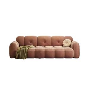 Cream Fabric <b>Sofa</b> Three Seater Cloud Pattern Velvet Designer Living Room Furniture - Product Image 5
