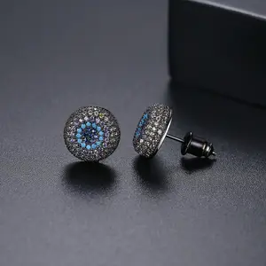 Men Round Iced Out Earrings Zircon Icy Jewelry Diamond Stud Earrings For Men