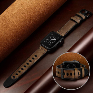 Alta calidad llegar Amazon Hot Brown Color <span class=keywords><strong>Ultra</strong></span> delgada de cuero Retro banda para <span class=keywords><strong>Apple</strong></span> <span class=keywords><strong>reloj</strong></span> correa/5/4/3/2/1 - Product Image 6