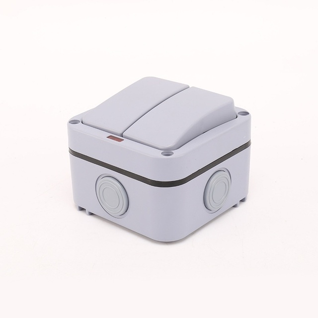 Outdoor Two-Way Waterproof Touch Switch Rainproof Single-Control Dual-Panel Wall Switch